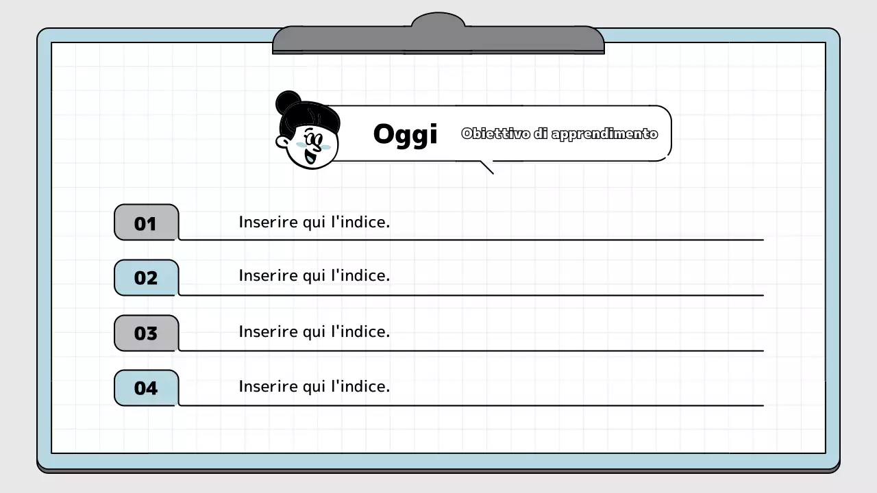 Kit di presentazione educativa con concetto di blocco note azzurro e bianco