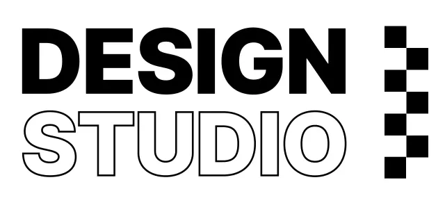 Designstudio-Design mit schwarz-weiß karierten Akzenten
