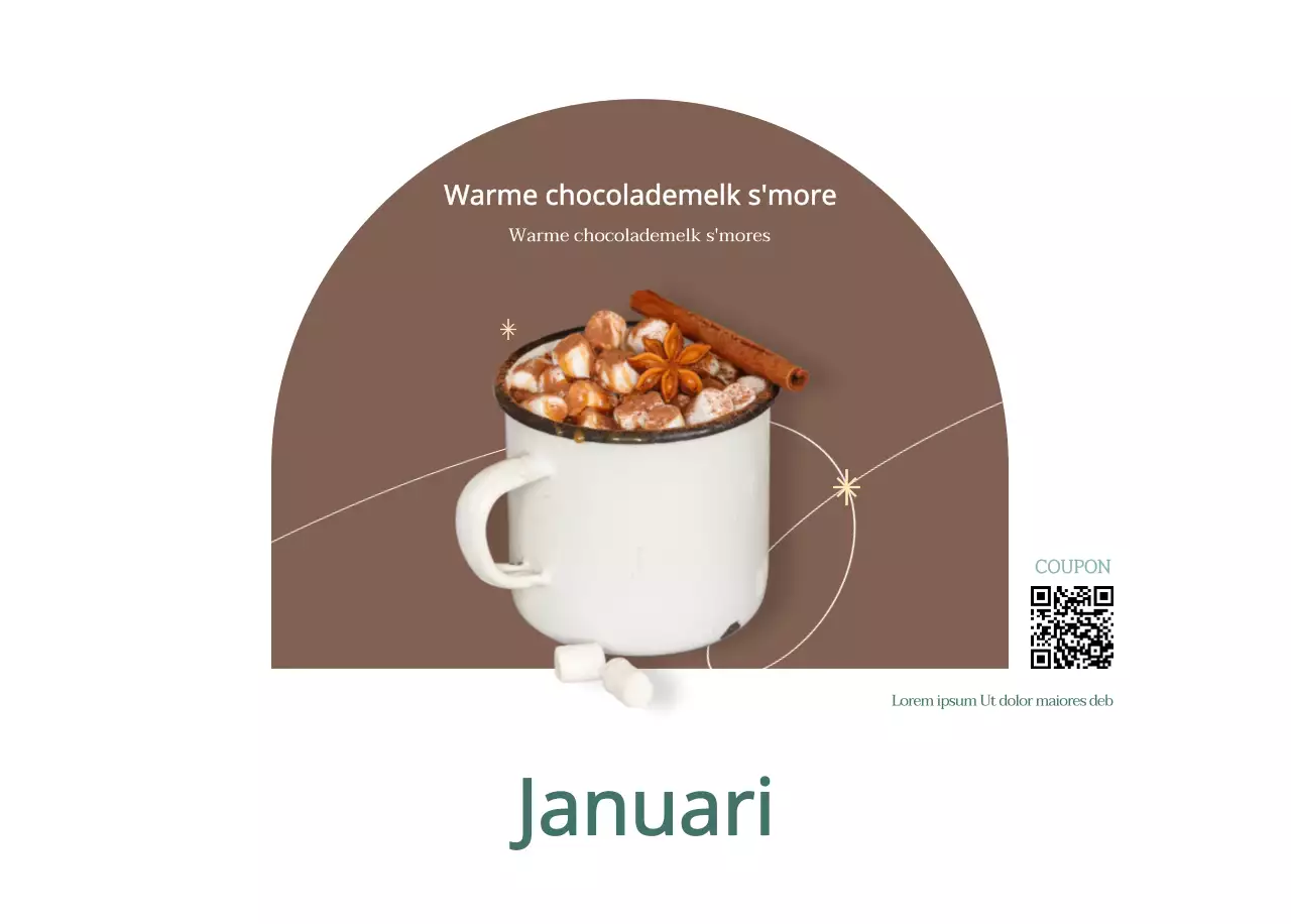 Cafékalender met aanbevelingen voor drankjes van de maand