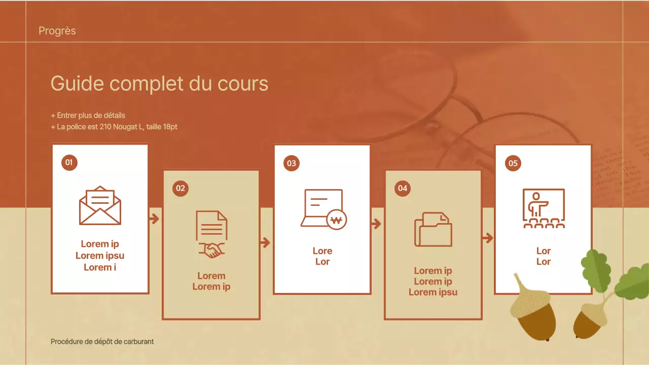 Thème de la leçon de lecture d'automne en marrons et beiges