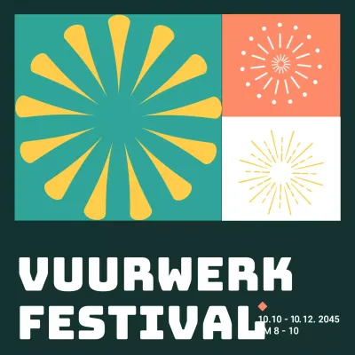 Turquoise vuurwerk poster