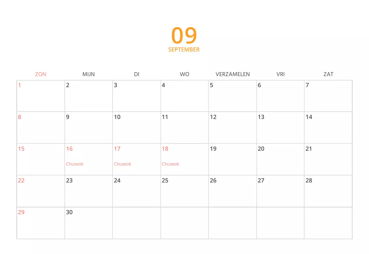 Schattige geïllustreerde groene bureaukalender met familiethema