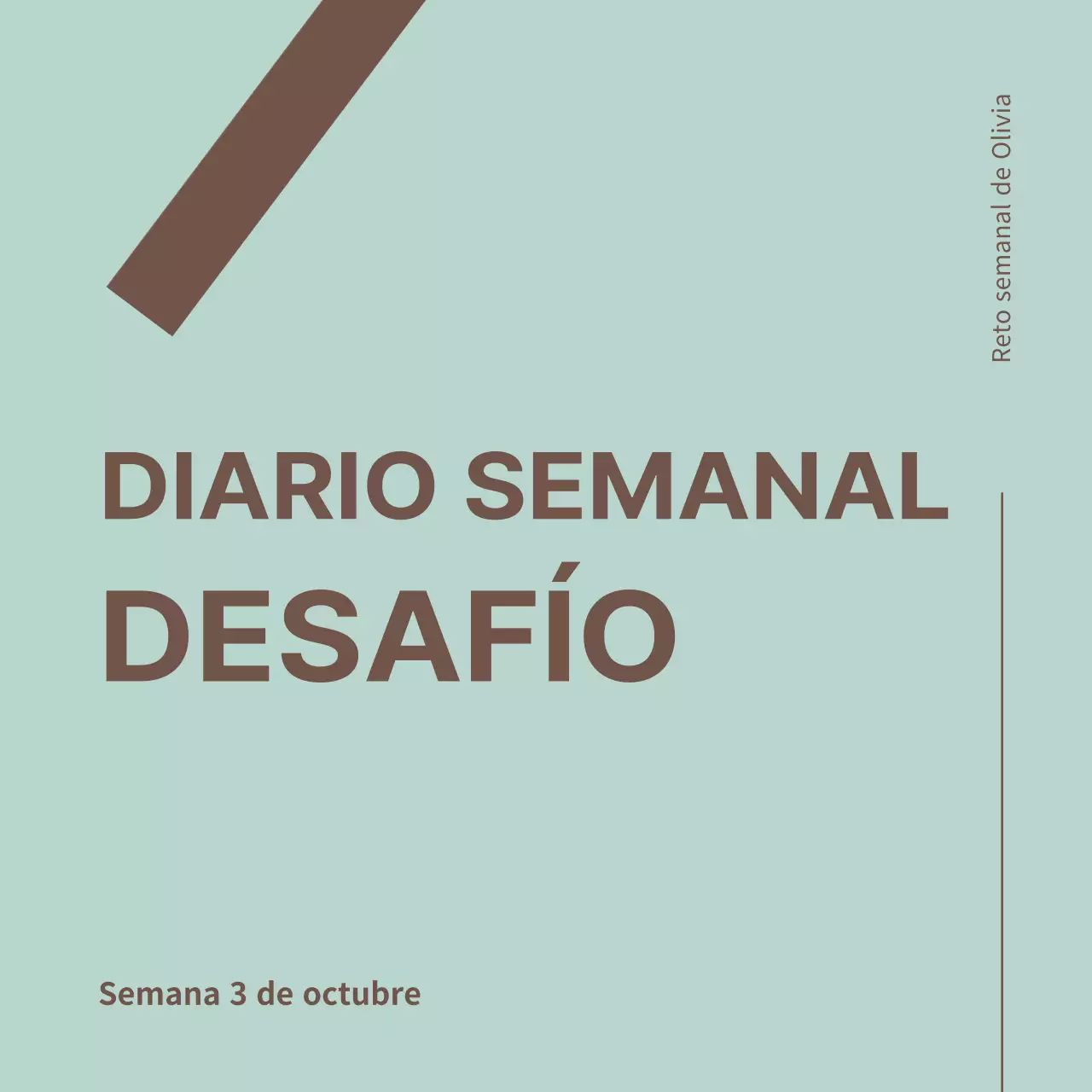 Agenda semanal moderna con portada en color menta y marrón