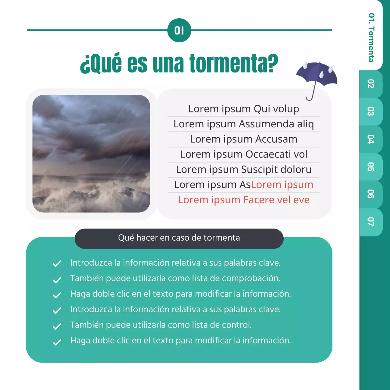 Turquesa guía de preparación para catástrofes diseño de cardnews