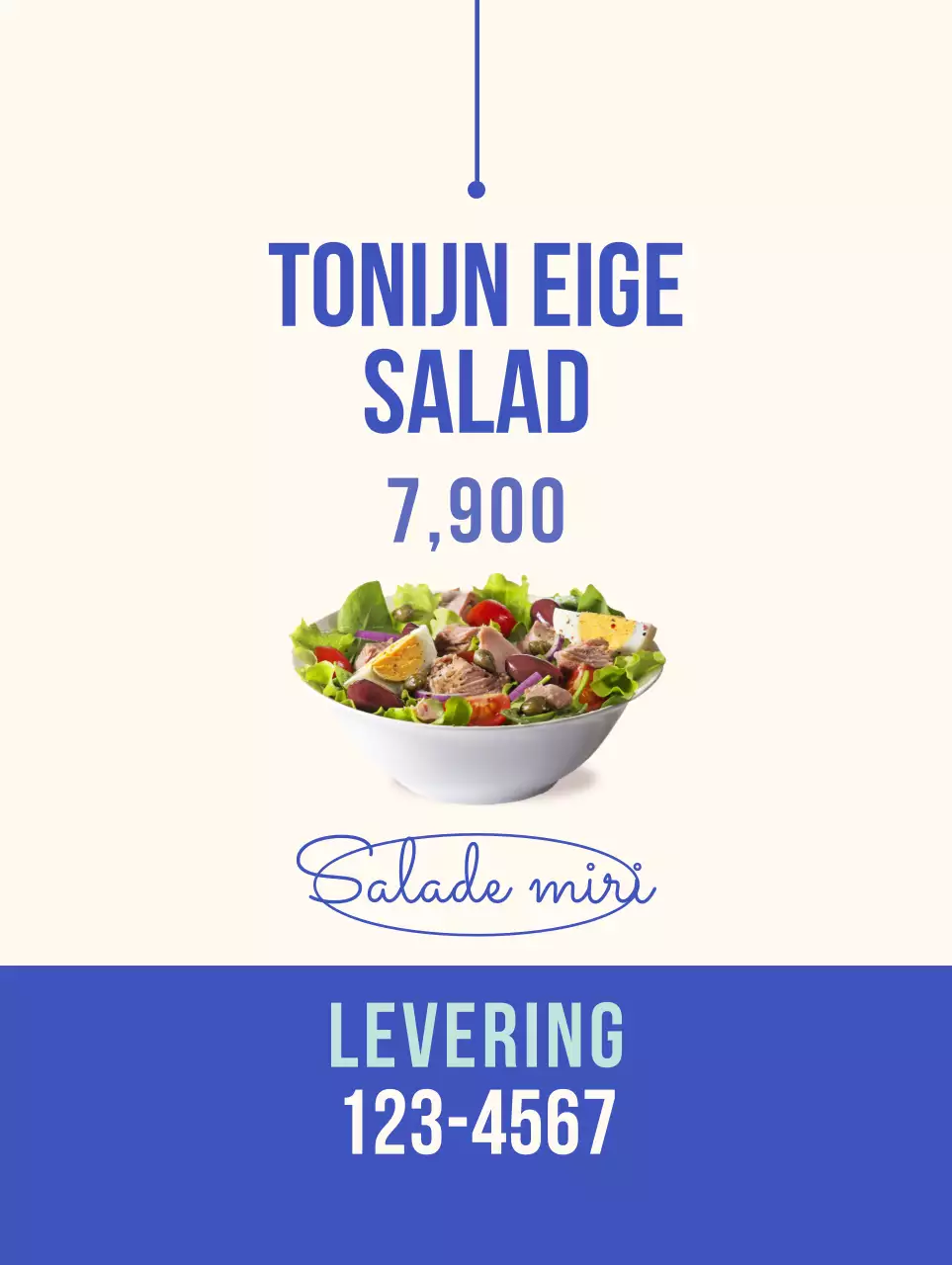 Vers voedsel banner in blauw en beige