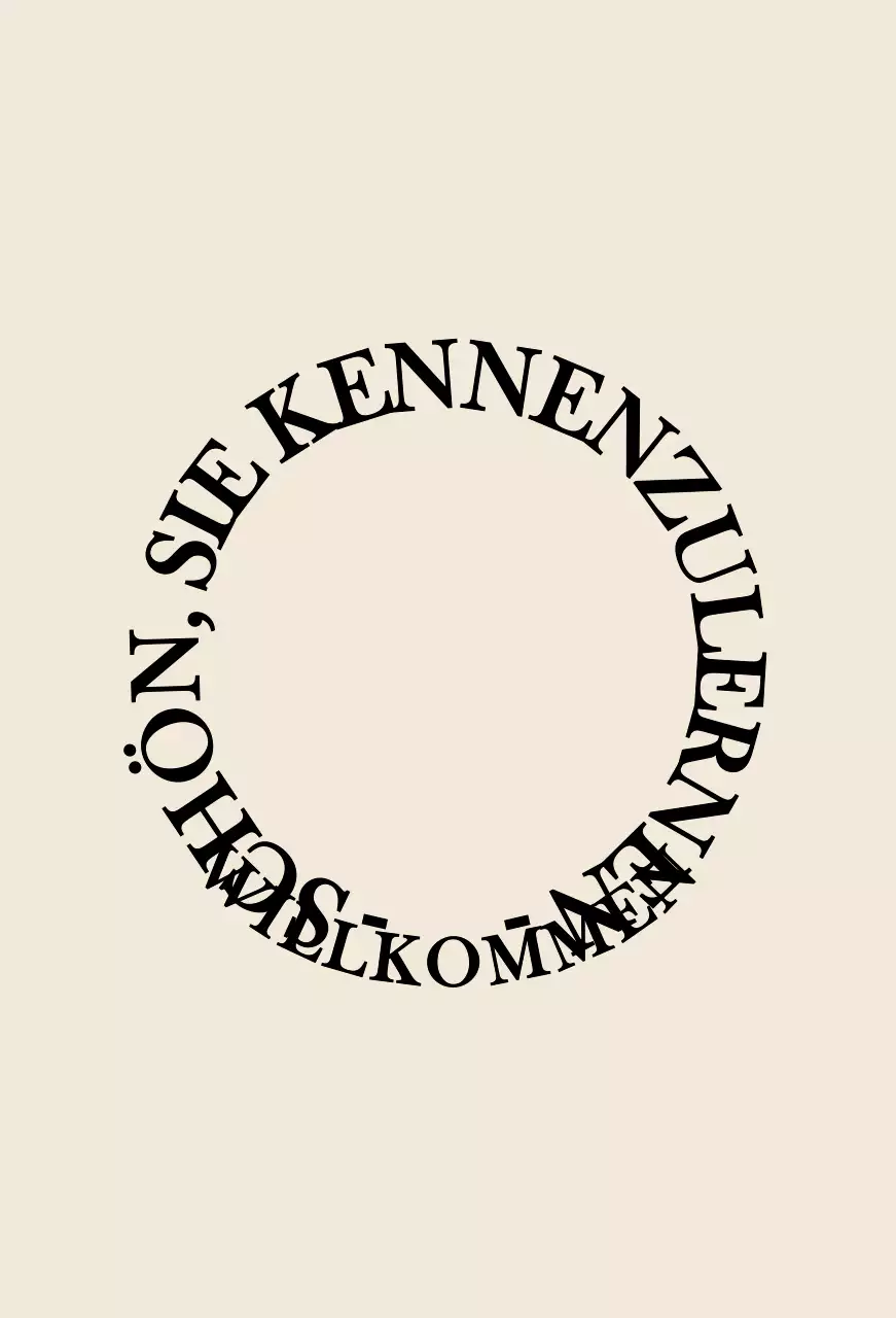 Einfacher, emotionaler Textstil in Hellbraun und Schwarz