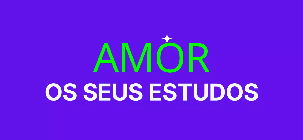 Mercadoria com ilustrações brilhantes e texto em roxo e menta.