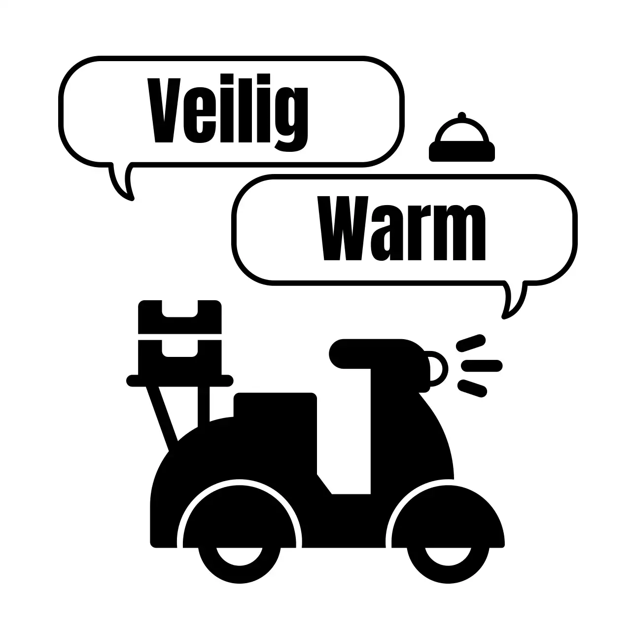 Schattige en knuffelige voedsellevering met een zwarte leveringsmotorillustratie