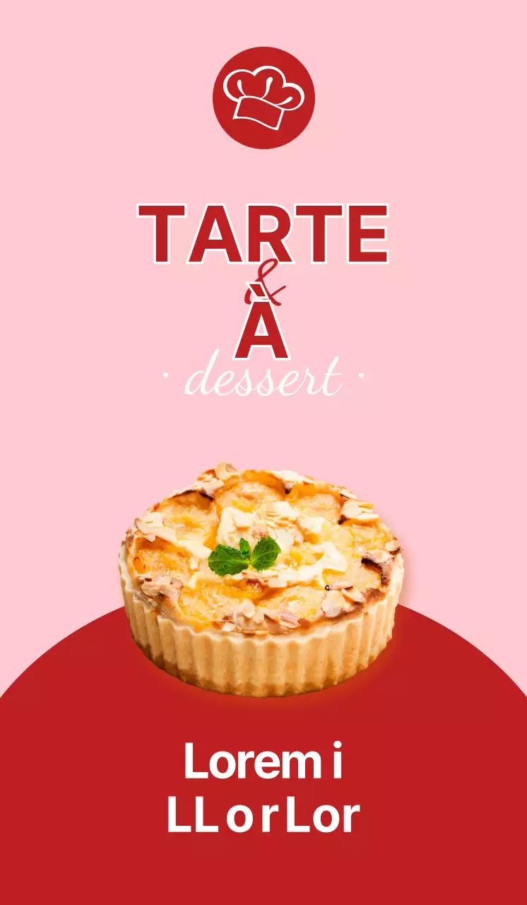 Promouvoir une boutique de tarte avec un style épuré qui fait la part belle au rose et au rouge