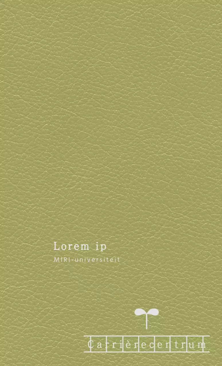 Universiteitsagenda omslag met Career Centre manuscript papier look