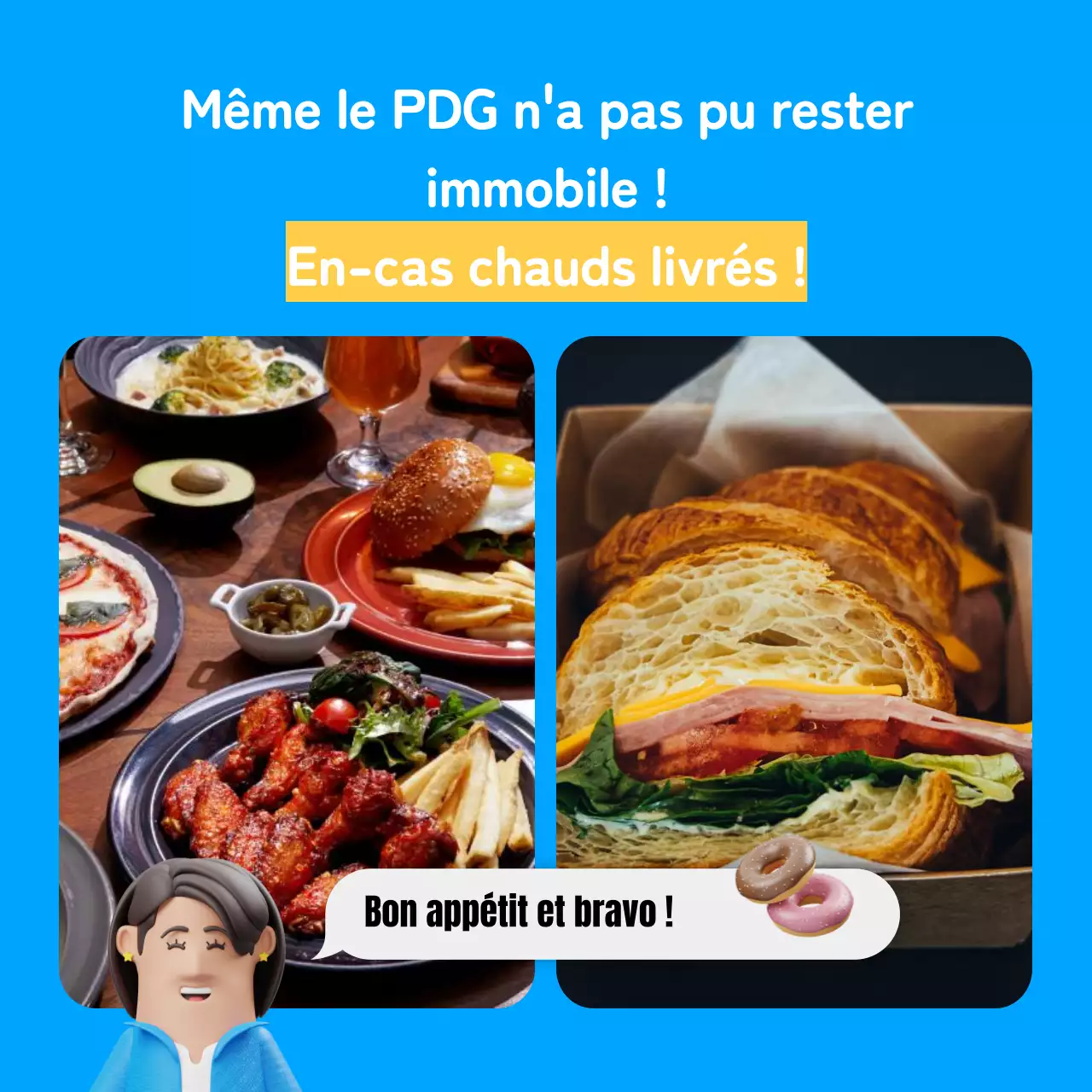 Annonce des résultats d'un concours interne pour un joli concept bleu et jaune