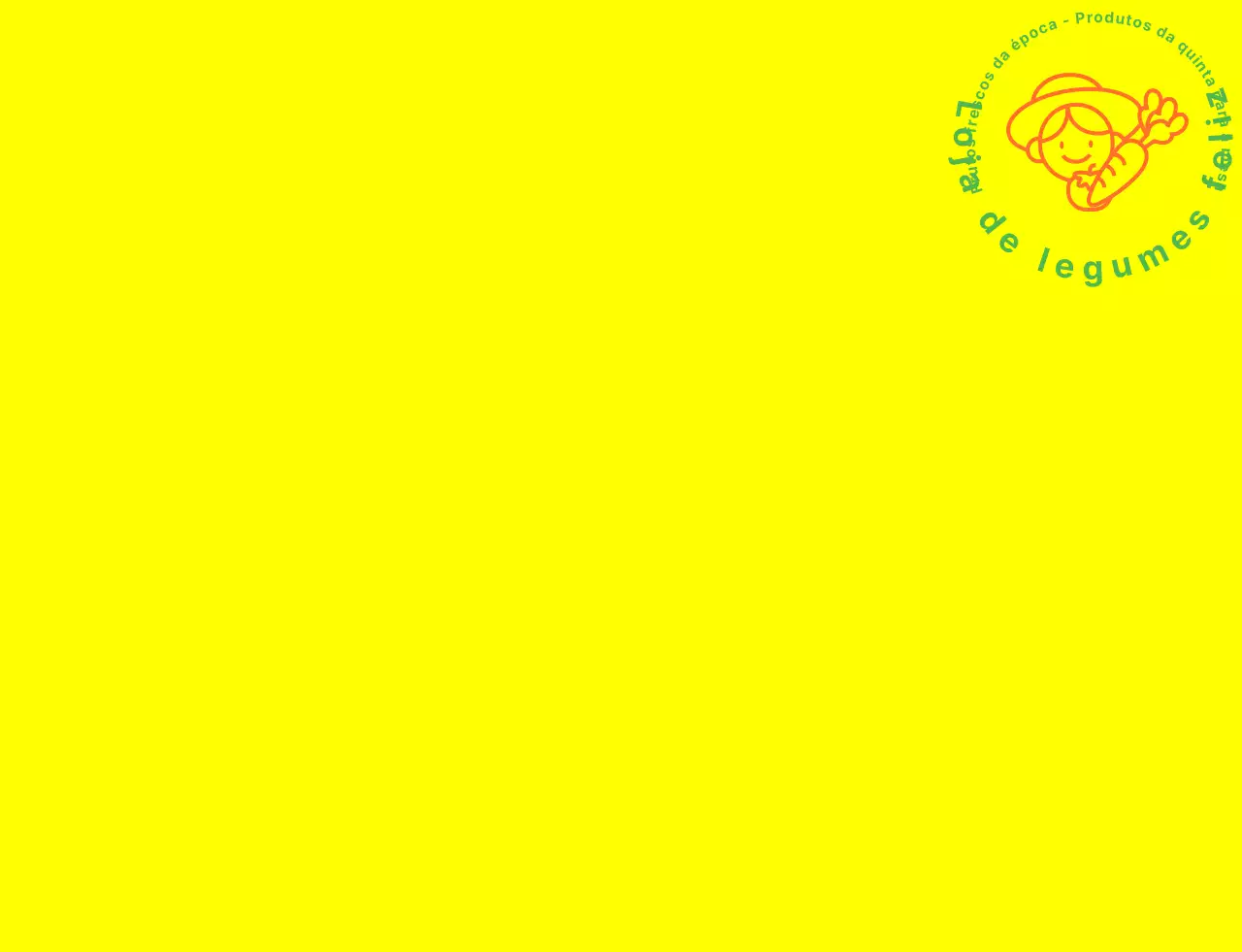 Colete de loja de legumes com ilustração de linhas simples em amarelo, verde e laranja