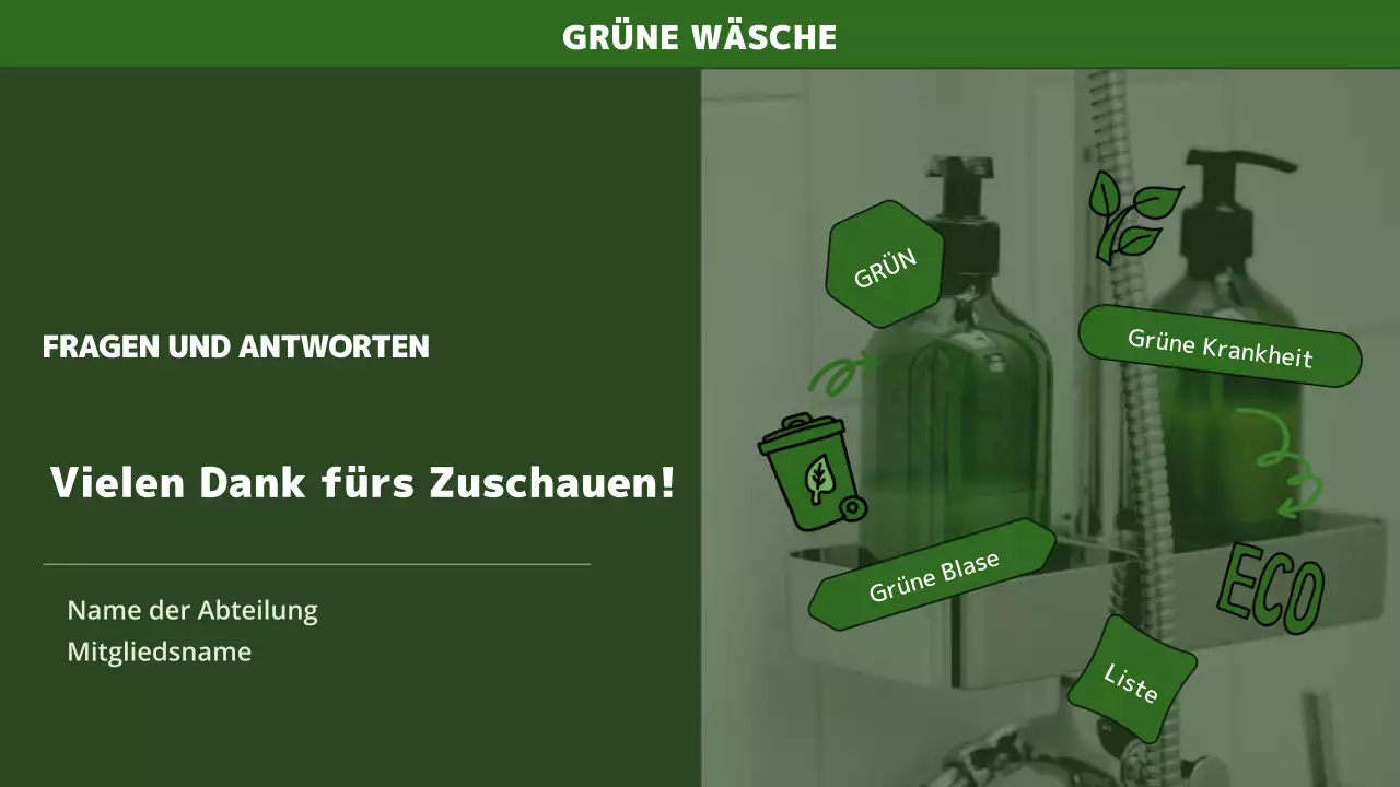 Eine einfache, grün gewaschene Präsentation mit grünen Farben