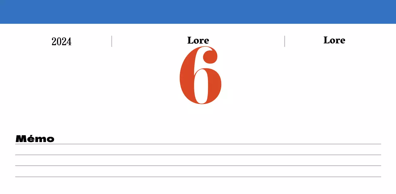Calendrier rétro conceptuel de la nostalgie en rouge et bleu