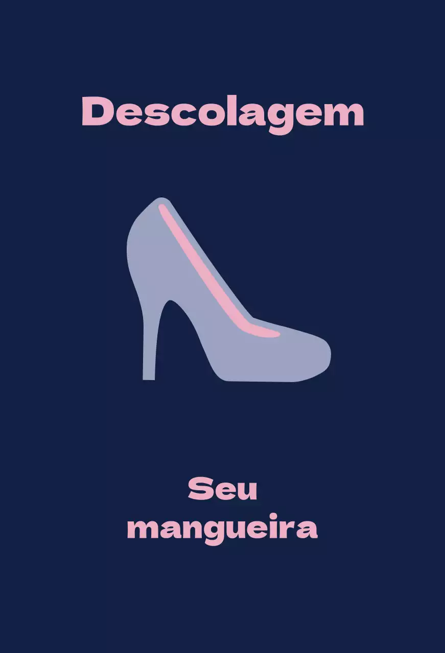 Sapatilhas de ballet sobre um fundo azul-marinho com um sinal a pedir para tirar as sapatilhas.