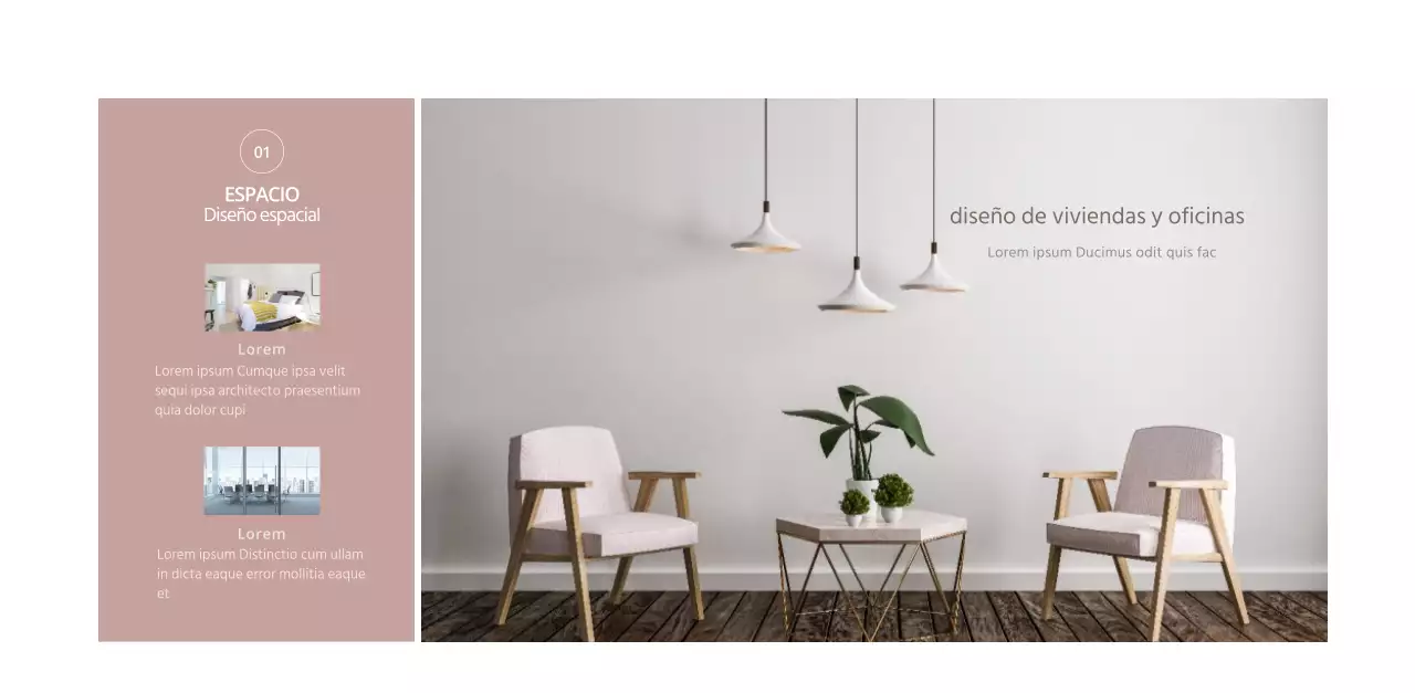 Calendario de interiorismo en blanco y limpio