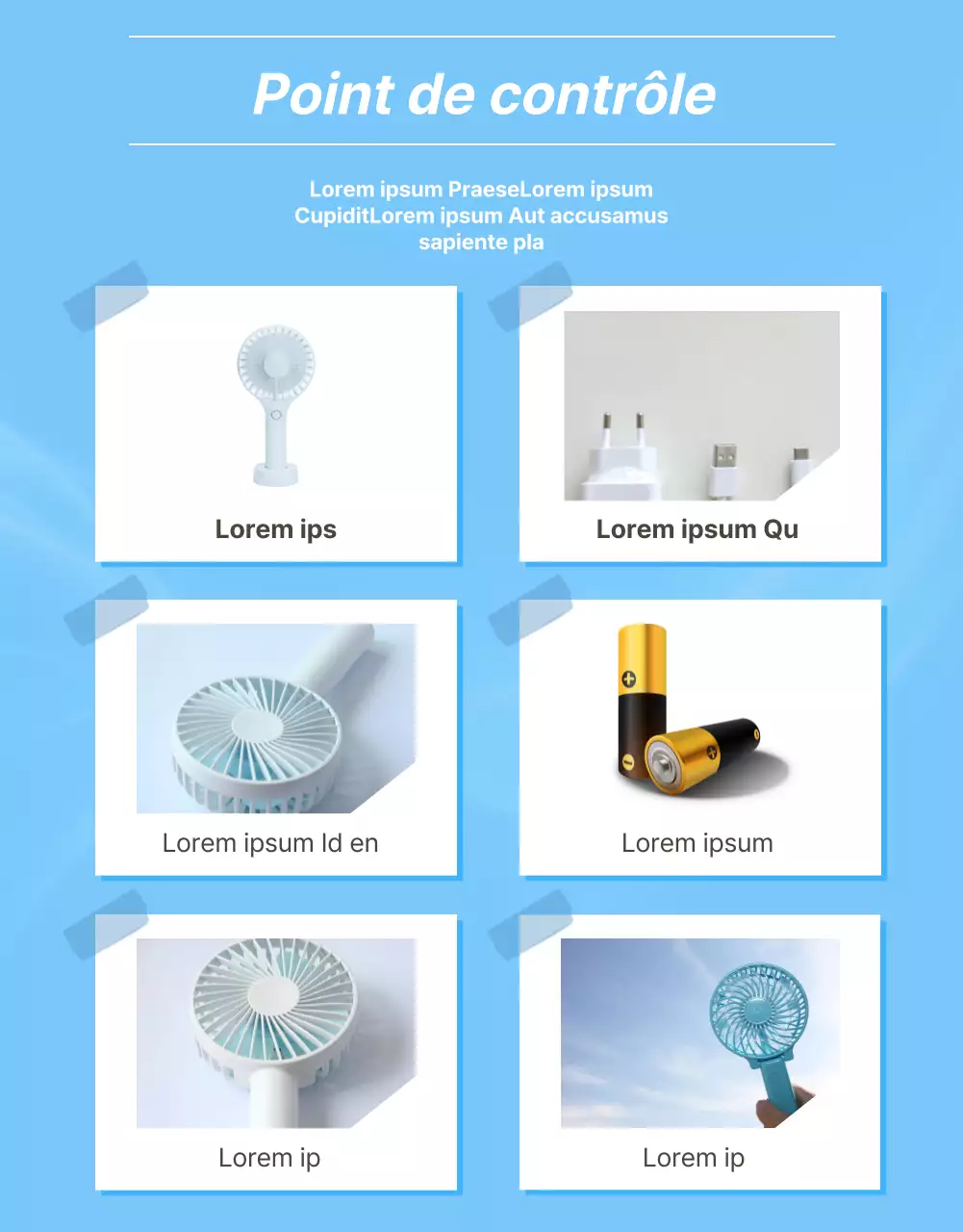 Ventilateur simple sur fond bleu clair expliqué