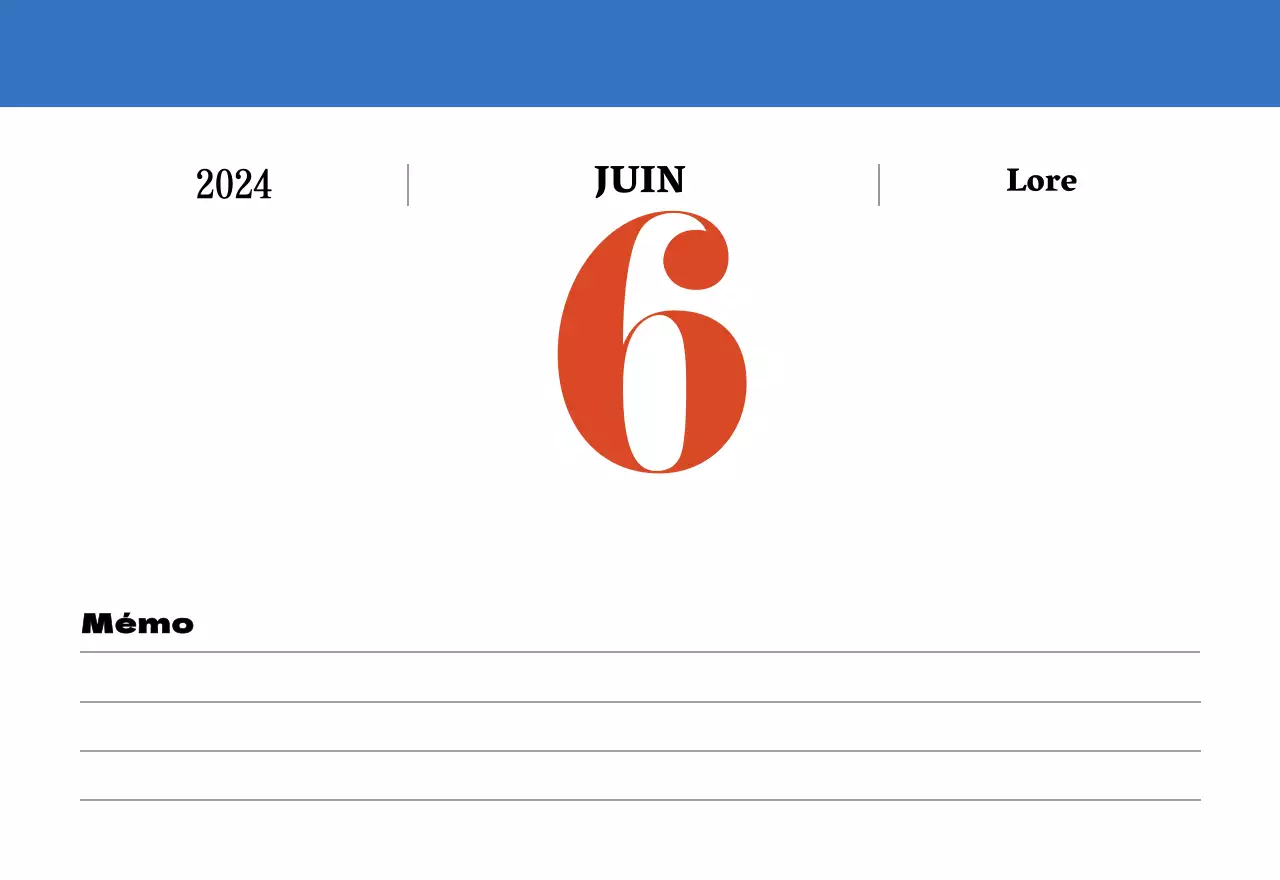 Calendrier rétro conceptuel de la nostalgie en rouge et bleu