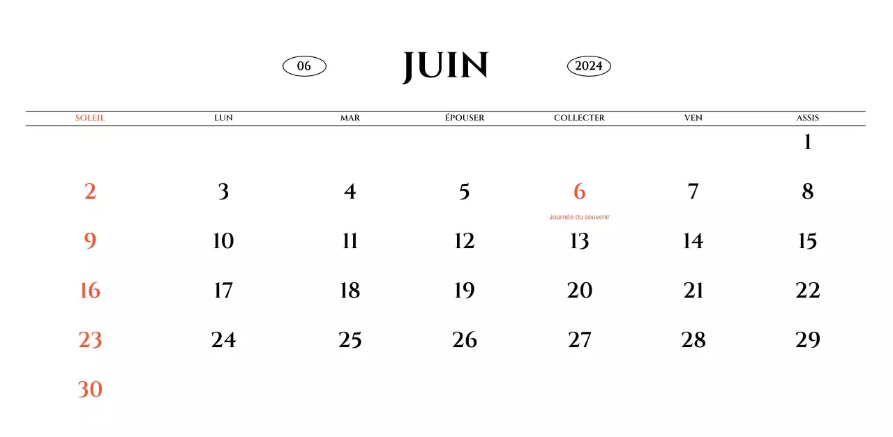 Calendrier mural de style simple avec concept de photographie de voyage émotionnelle en noir et blanc