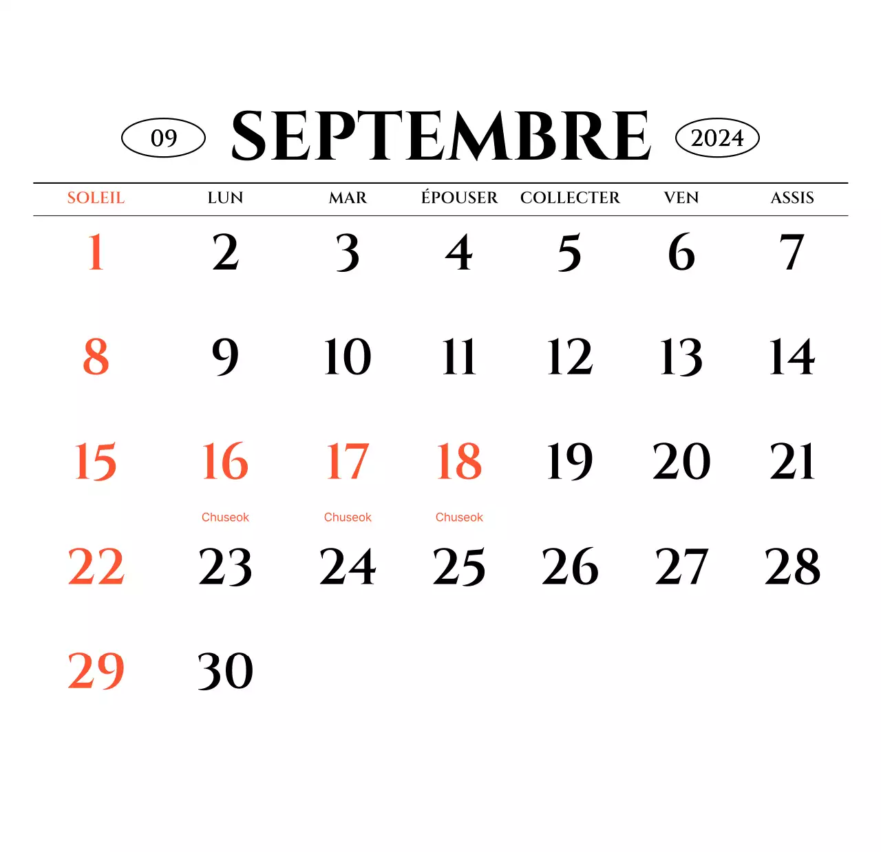 Calendrier mural de style simple avec concept de photographie de voyage émotionnelle en noir et blanc