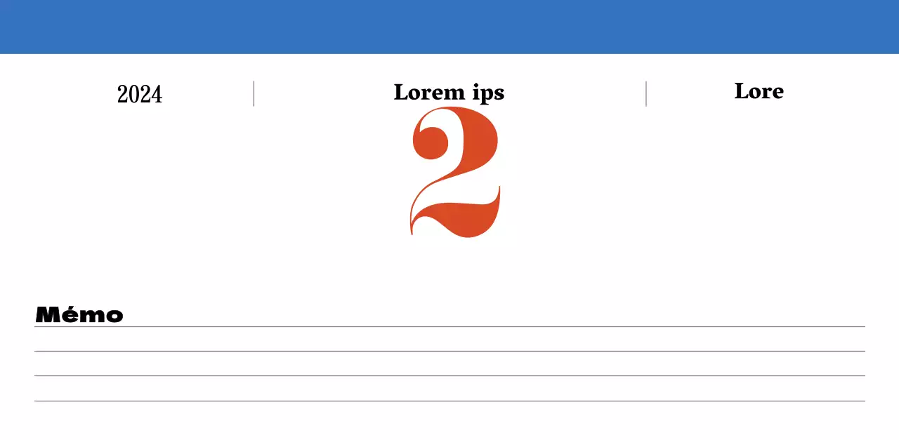 Calendrier rétro conceptuel de la nostalgie en rouge et bleu