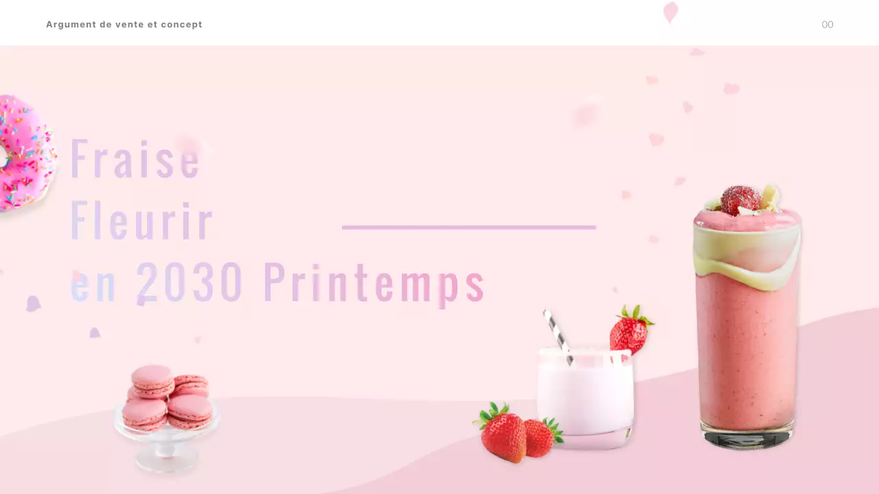 Présentation du briefing merchandising de printemps du café dans des couleurs rose pastel