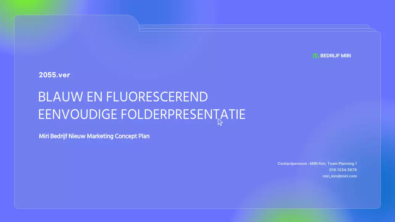 Eenvoudige mappen in blauw en fluorescerende kleuren