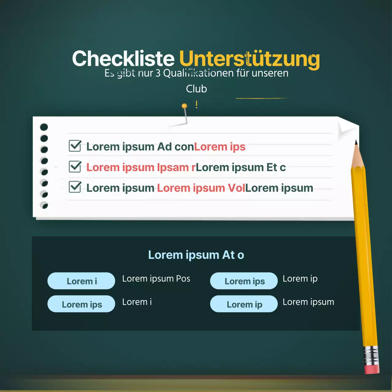 Universität Club Rekrutierung Kreidetafel KarteNews Design