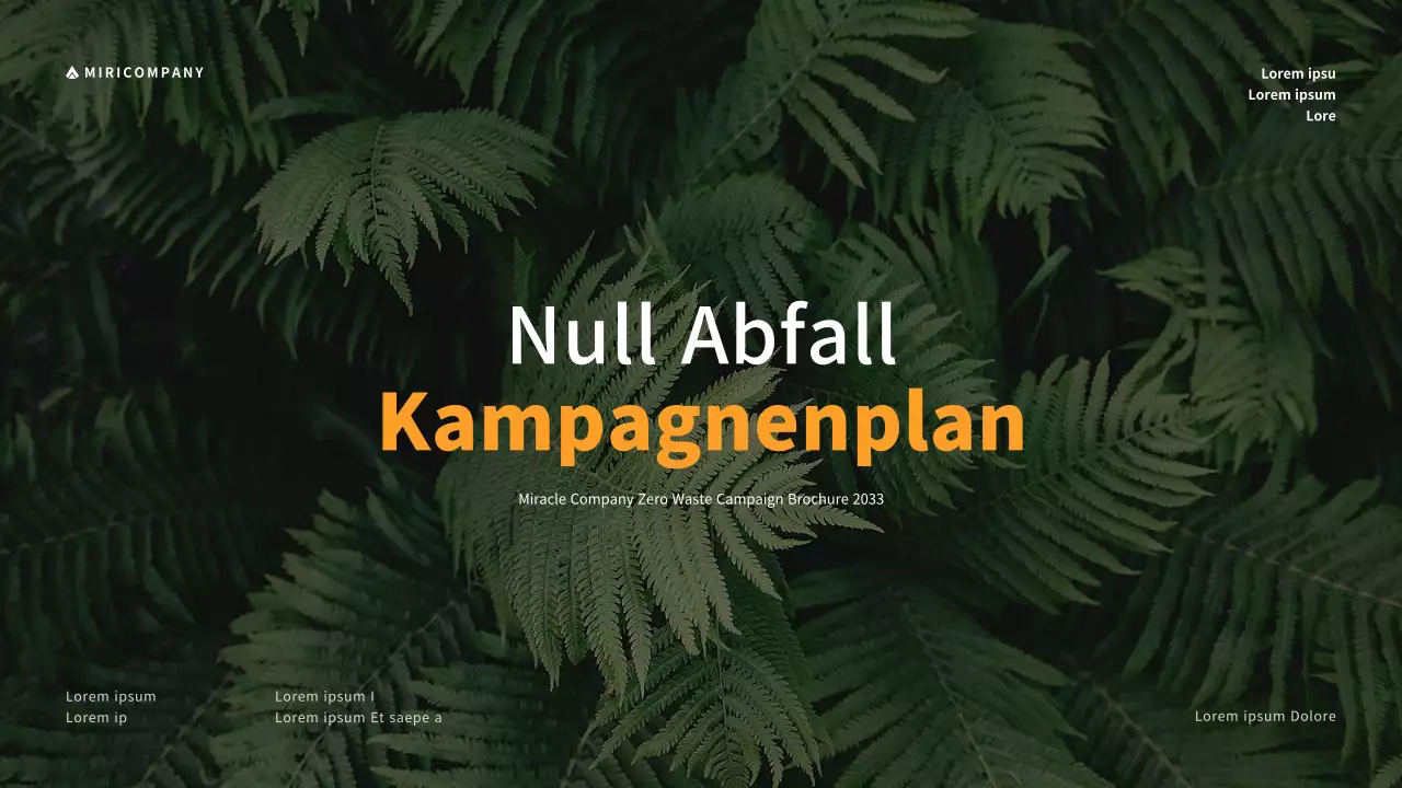 Ein einfaches Briefing zur Zero-Waste-Kampagne in gedeckten Grüntönen