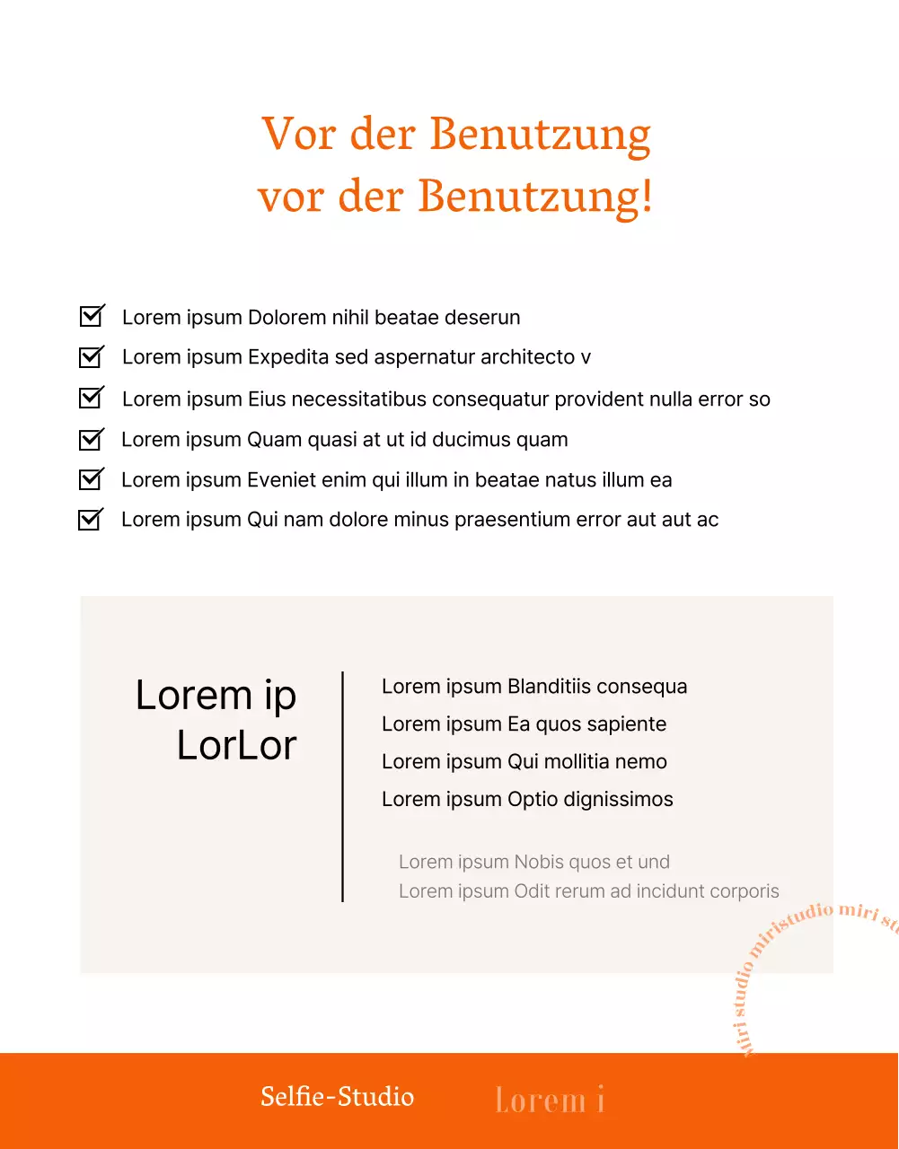 Ein Leitfaden für ein sauberes, beige-oranges Selfie-Studio