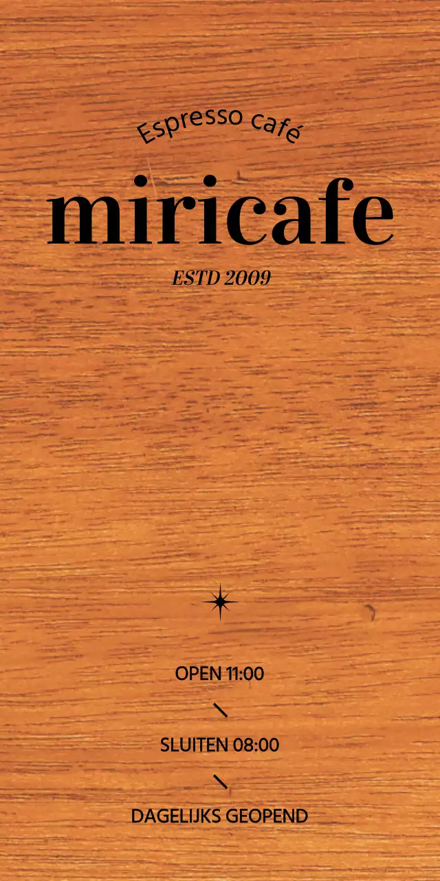 Eenvoudig café-ontwerp met zwarte tekst