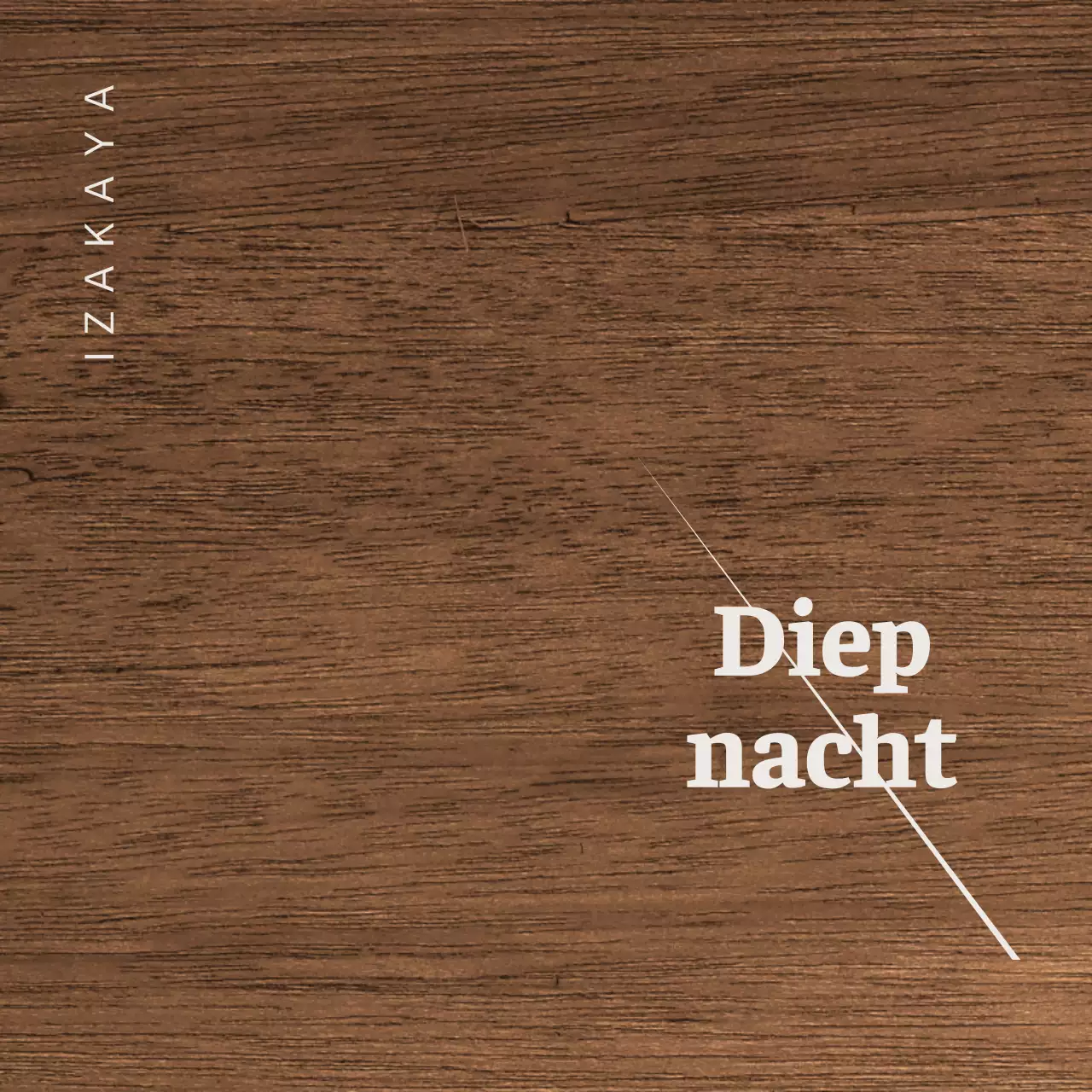 Izakaya-ontwerp met lichtgrijze kanji en diagonale lijnen