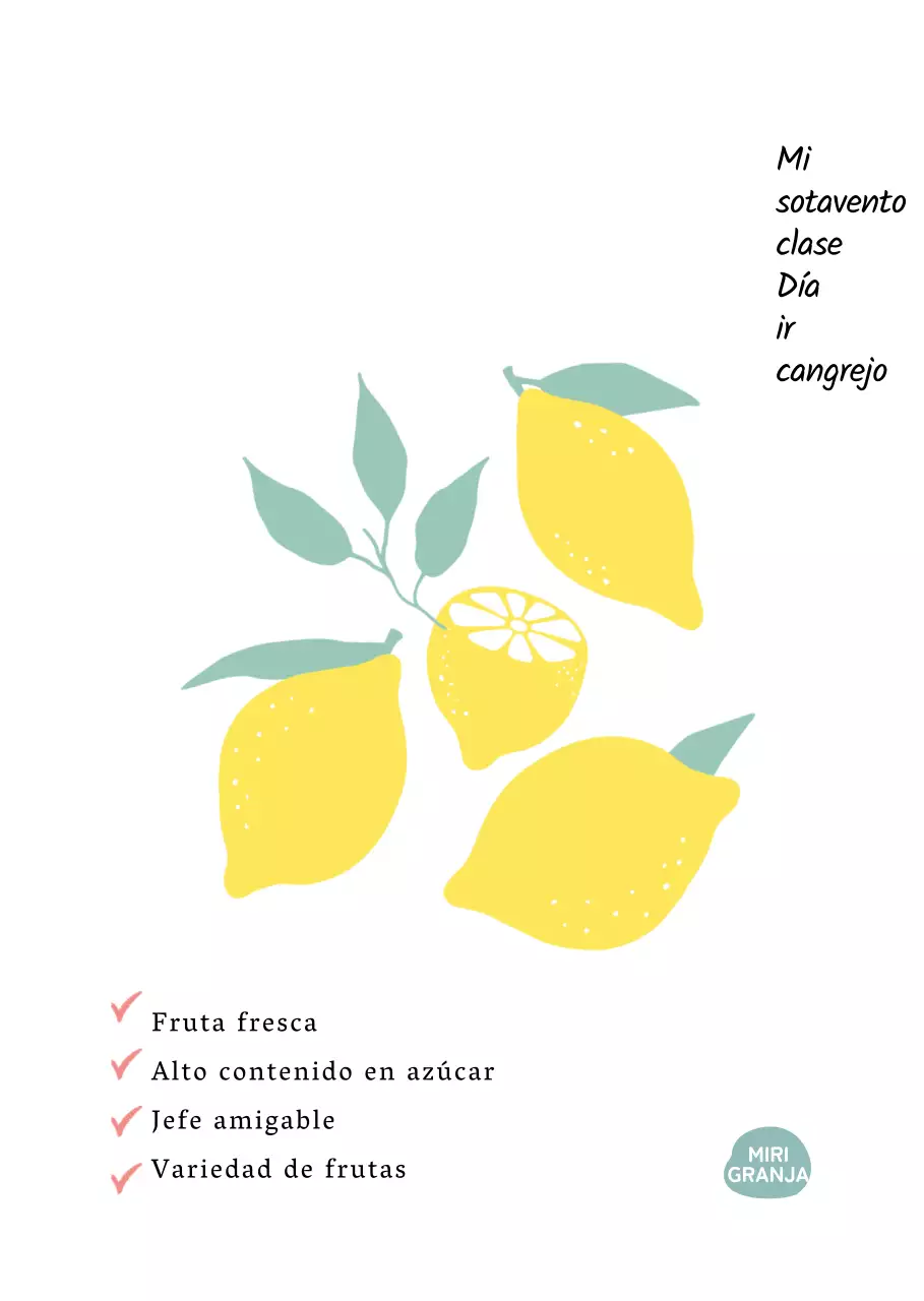 Ilustración sentimental de un limón para una frutería
