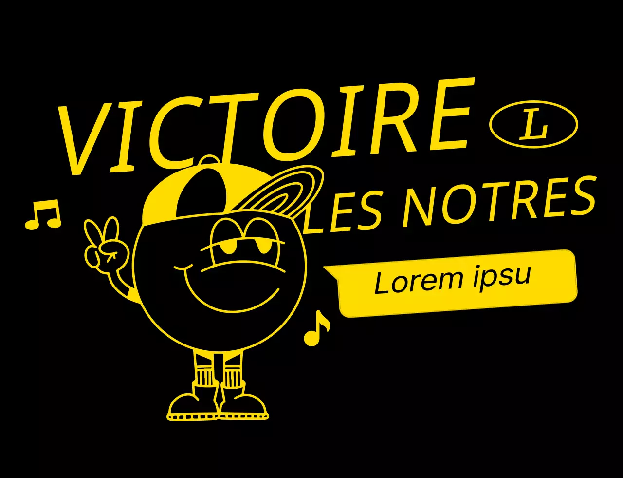 Illustration de ligne de hanche, numéro de dos, concept de groupe scolaire, t-shirt jaune
