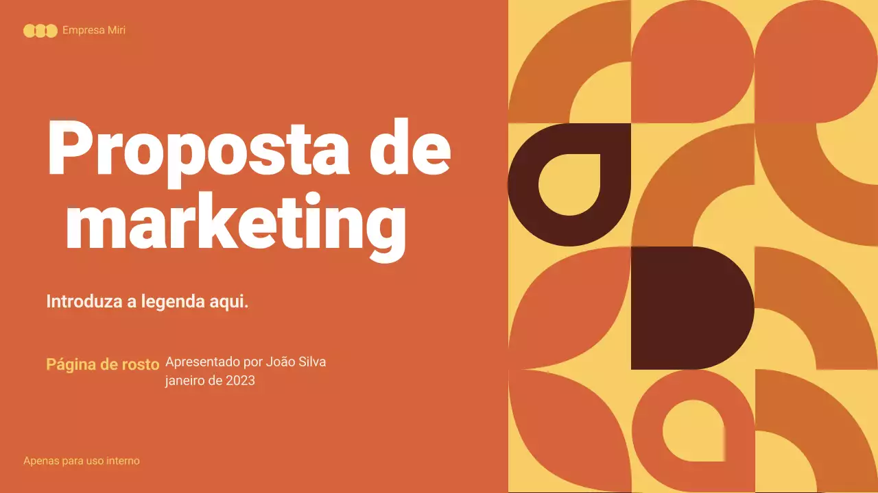 documento de marketing abstrato laranja