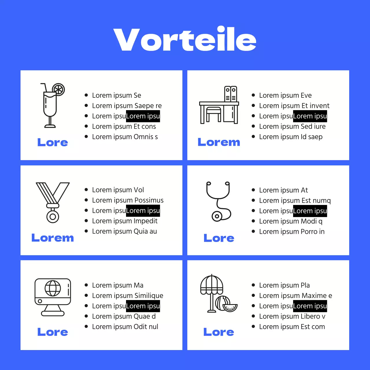 Dynamische, jugendliche Geschäftsanzeige mit blauen Akzenten