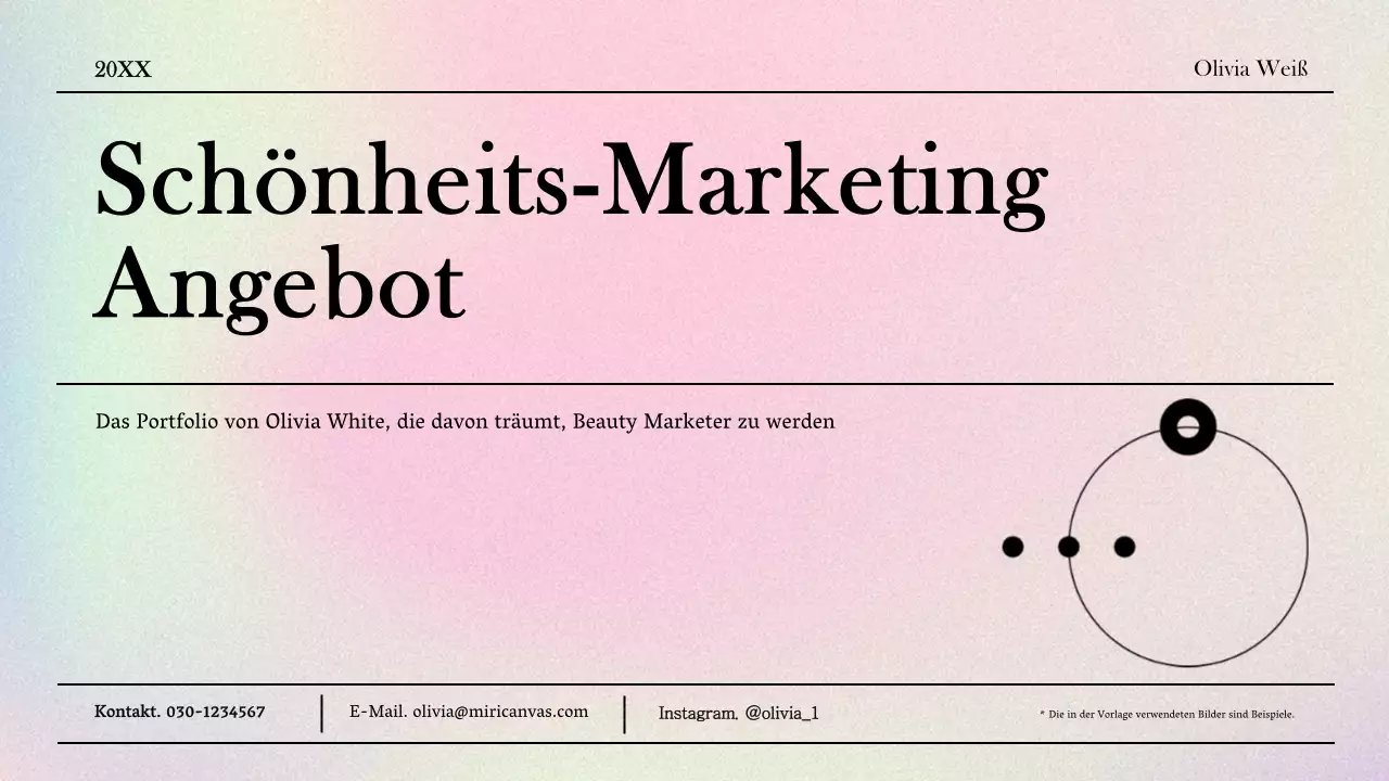 Ein luxuriöses Beauty-Marketing-Portfolio in Lila und Blau