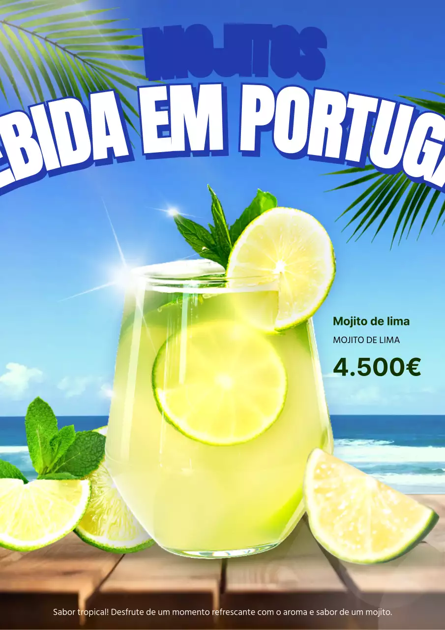 Promover bebidas de café num mar de azul e chartreuse