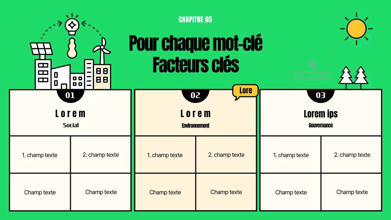 Illustrations mignonnes aux accents verts et jaunes Action en faveur de la GSE et du changement climatique