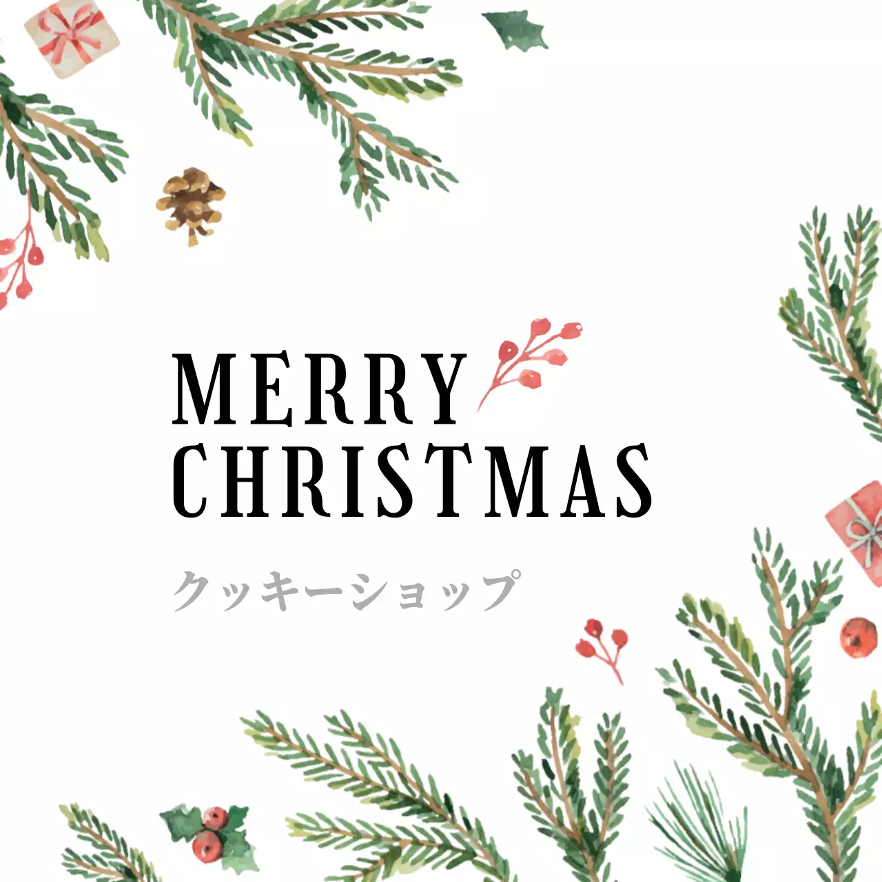 白 シンプル クリスマス 看板 ファンシーバナー