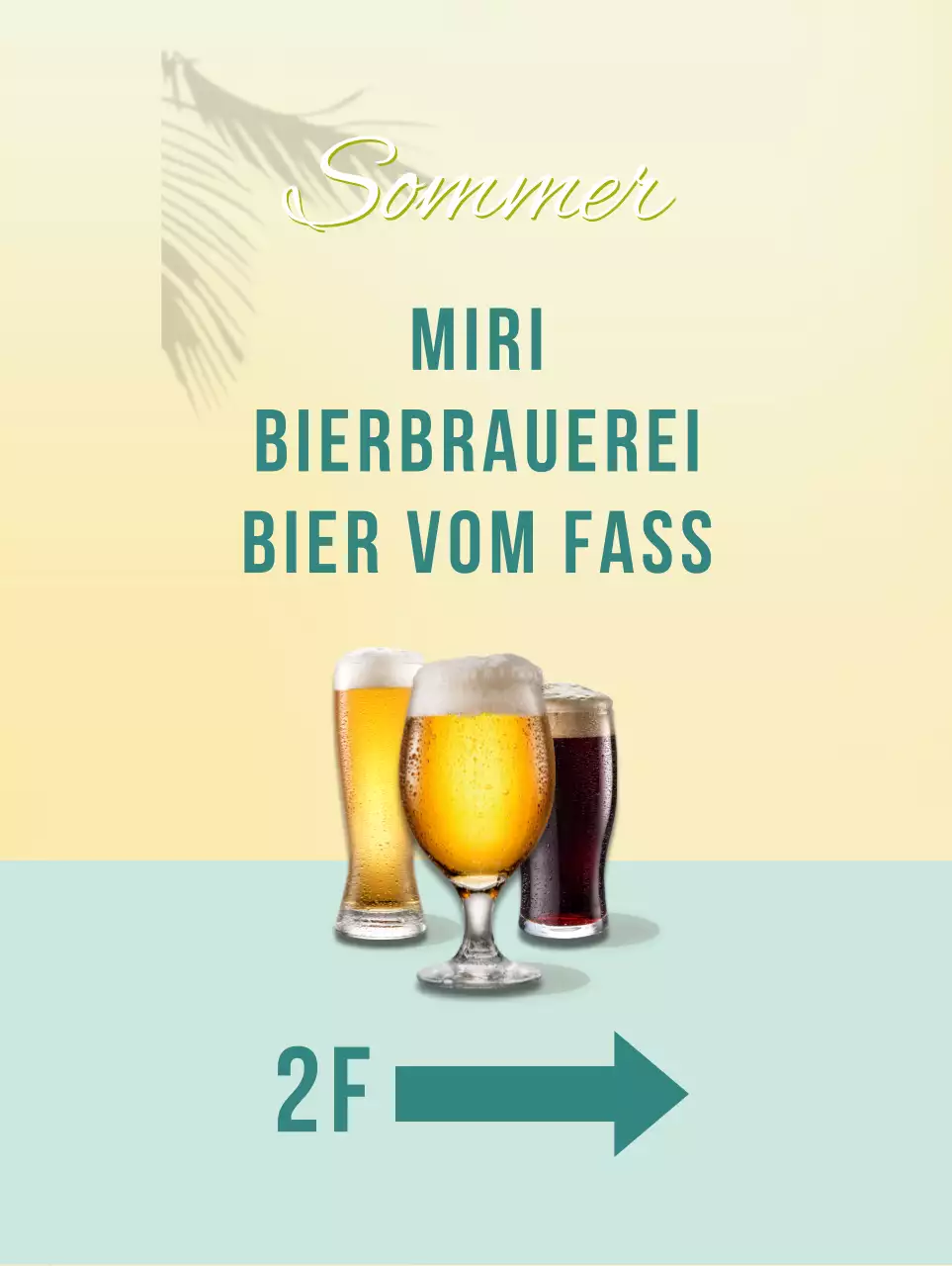 Ein kühles Getränk in Gelb und Hellblau