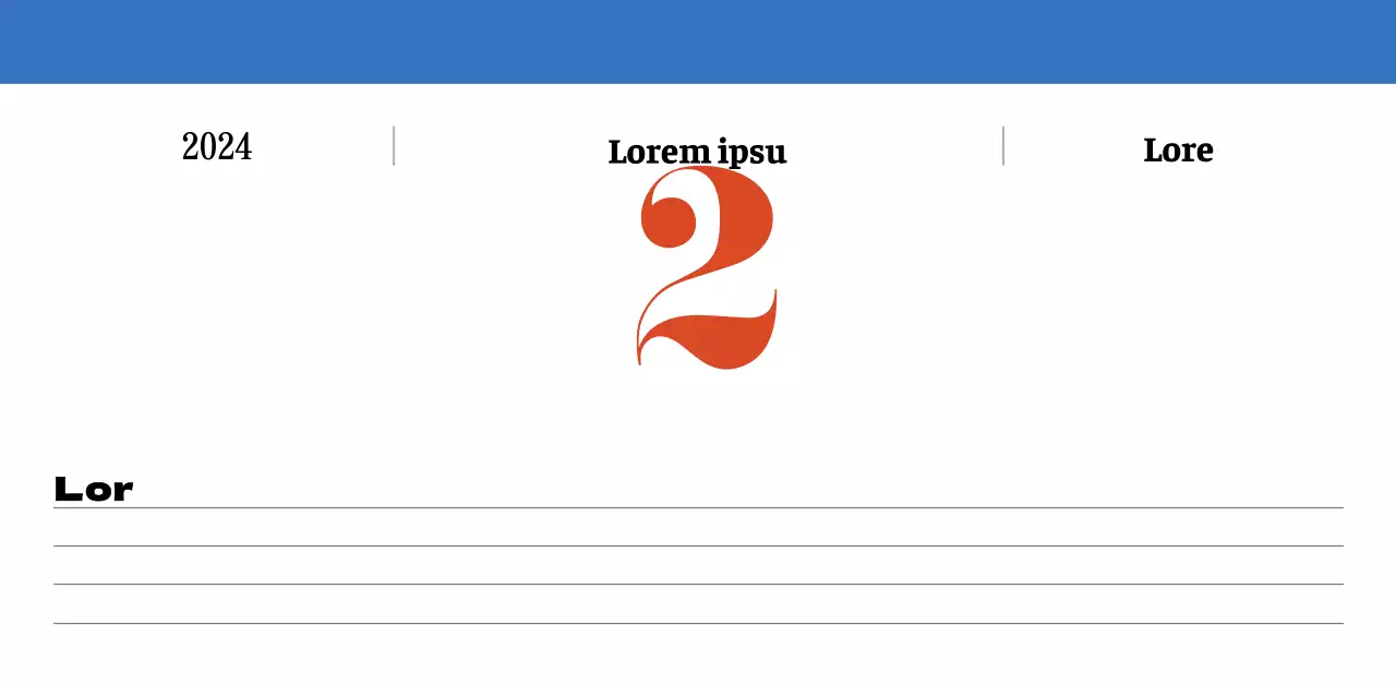 Calendario nostálgico de concepto retro en rojo y azul