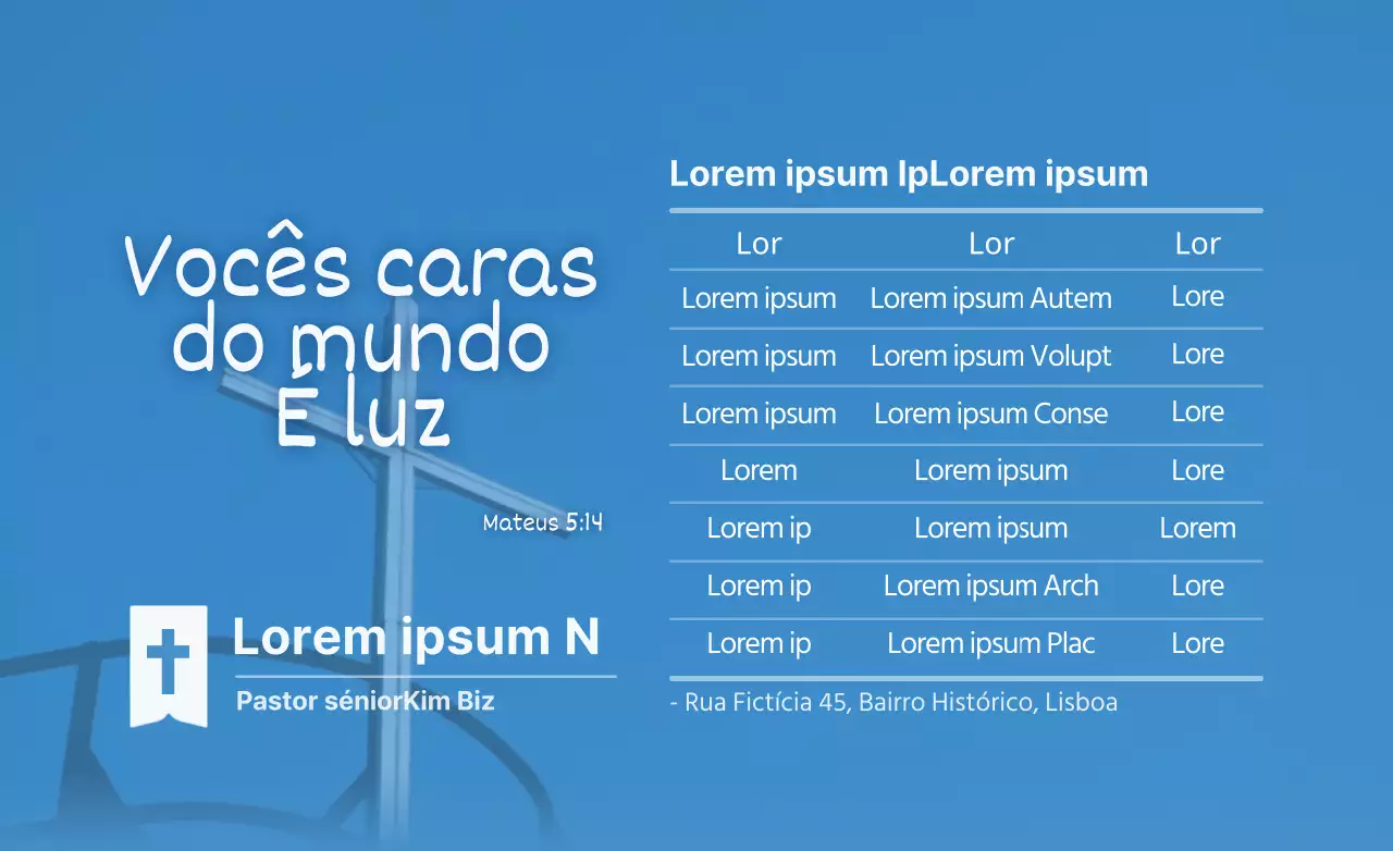 Para anunciar e promover os horários dos serviços religiosos em azul e branco.