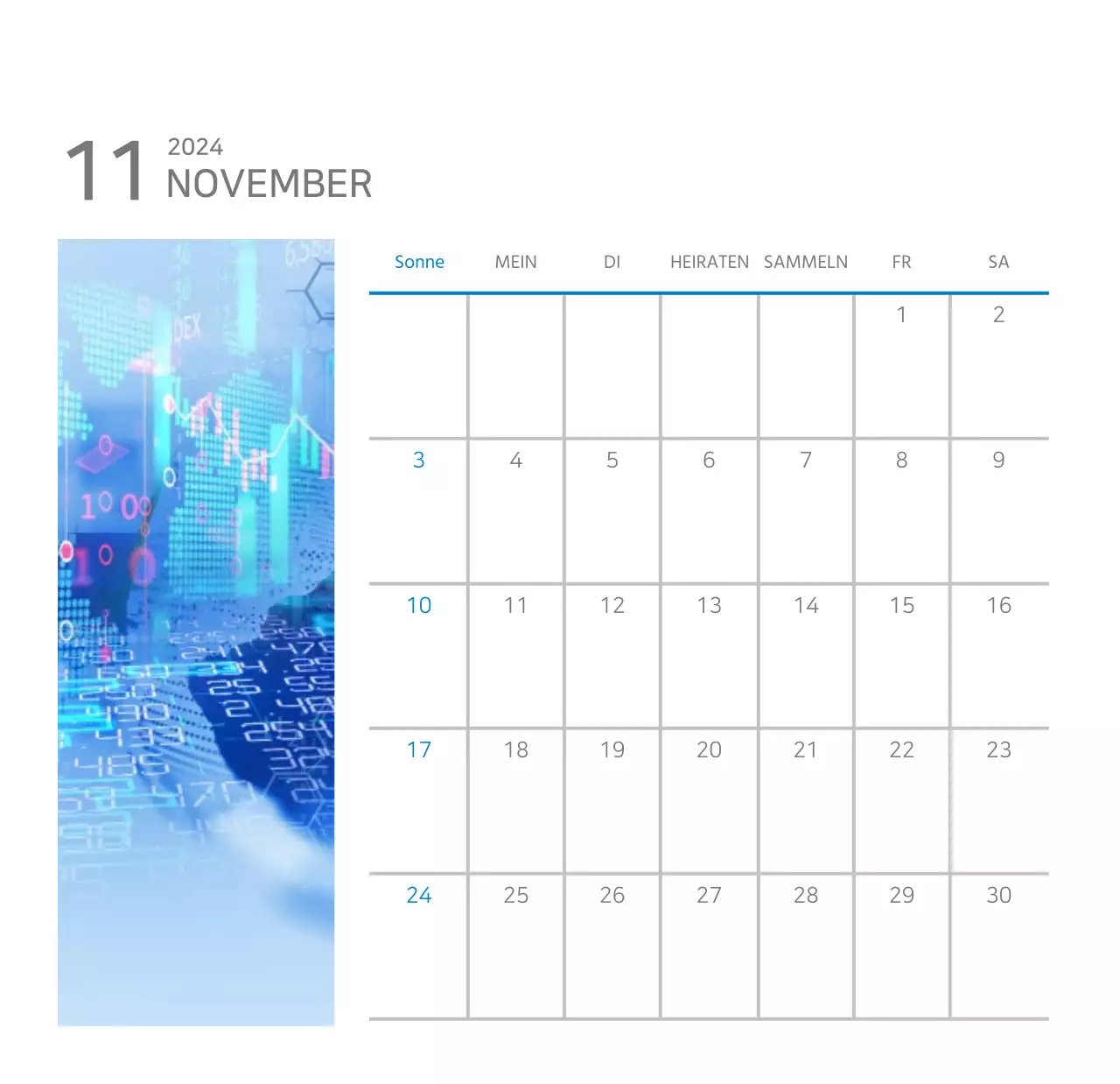 Weißer, sauberer Tischkalender für Unternehmen