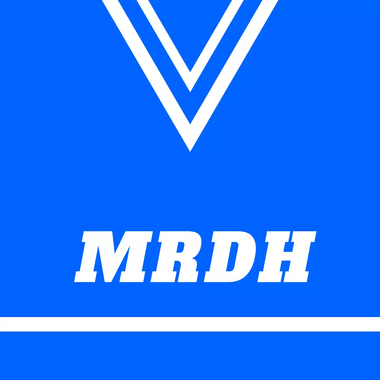 Balsa de uniforme de tienda de deportes con logotipo blanco sobre fondo azul