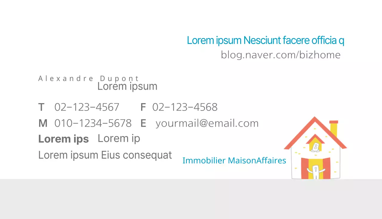 Carte de visite d'une société immobilière