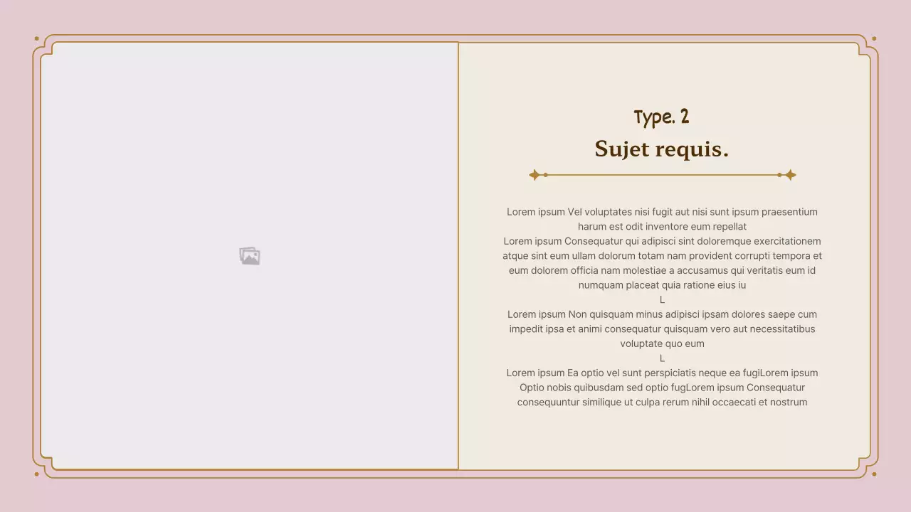 Kit de présentation du cadre vintage en rose et or