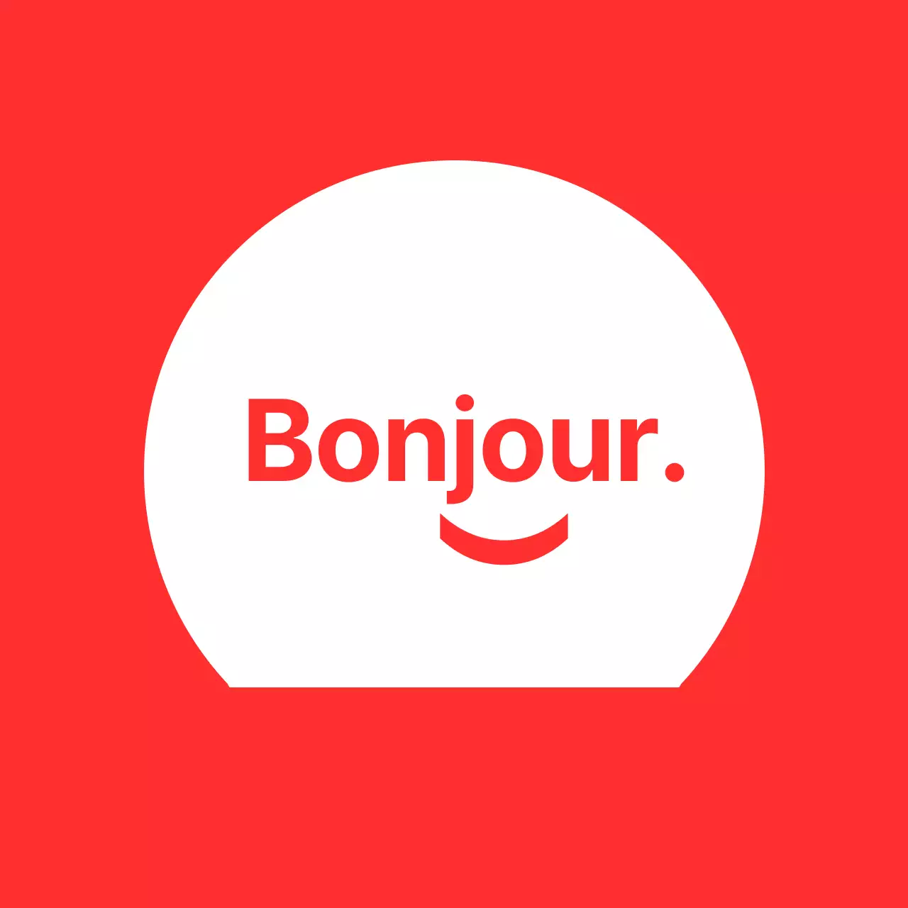 Hello smiley fond rouge baldt