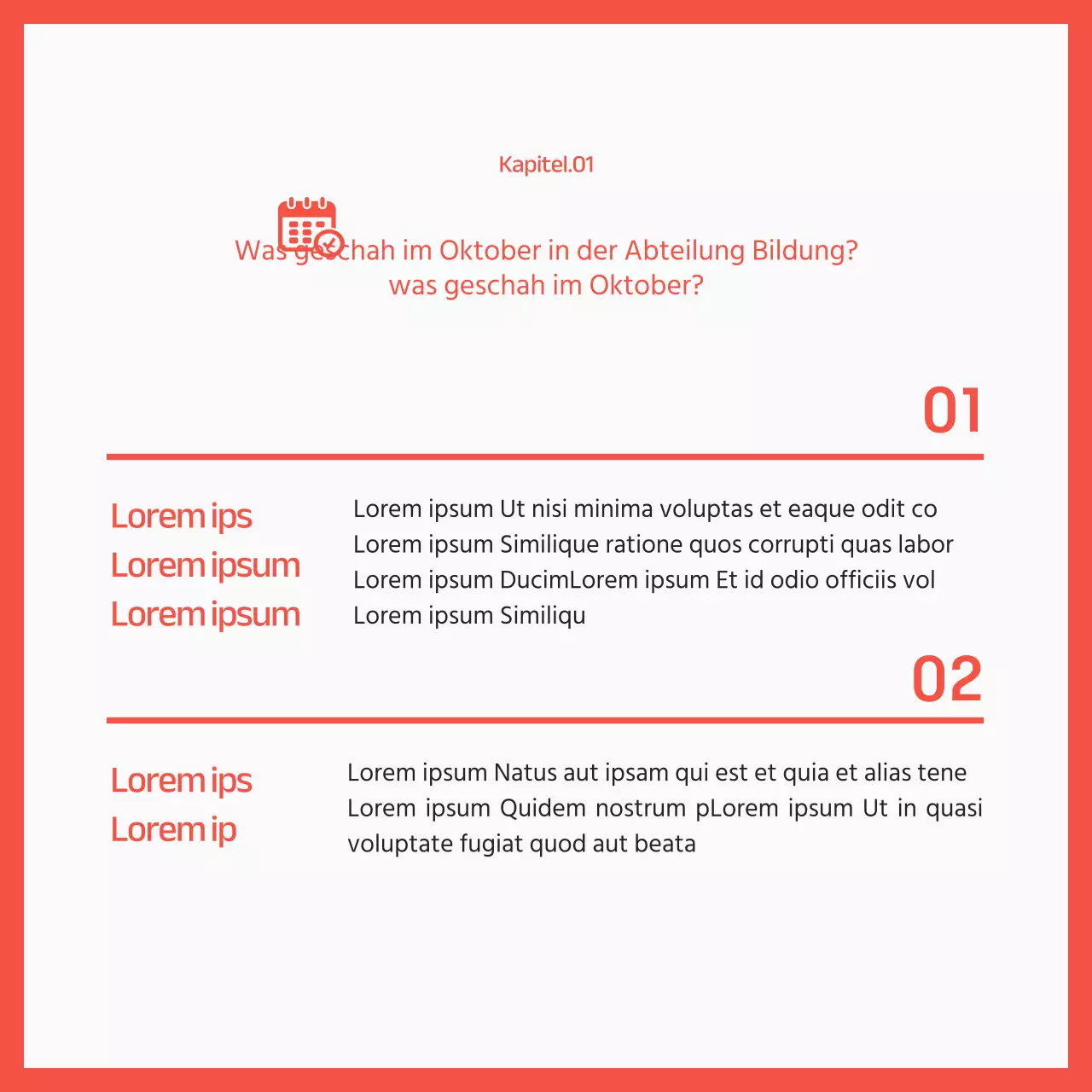 Red's Simple University Department Monatliche Nachrichten