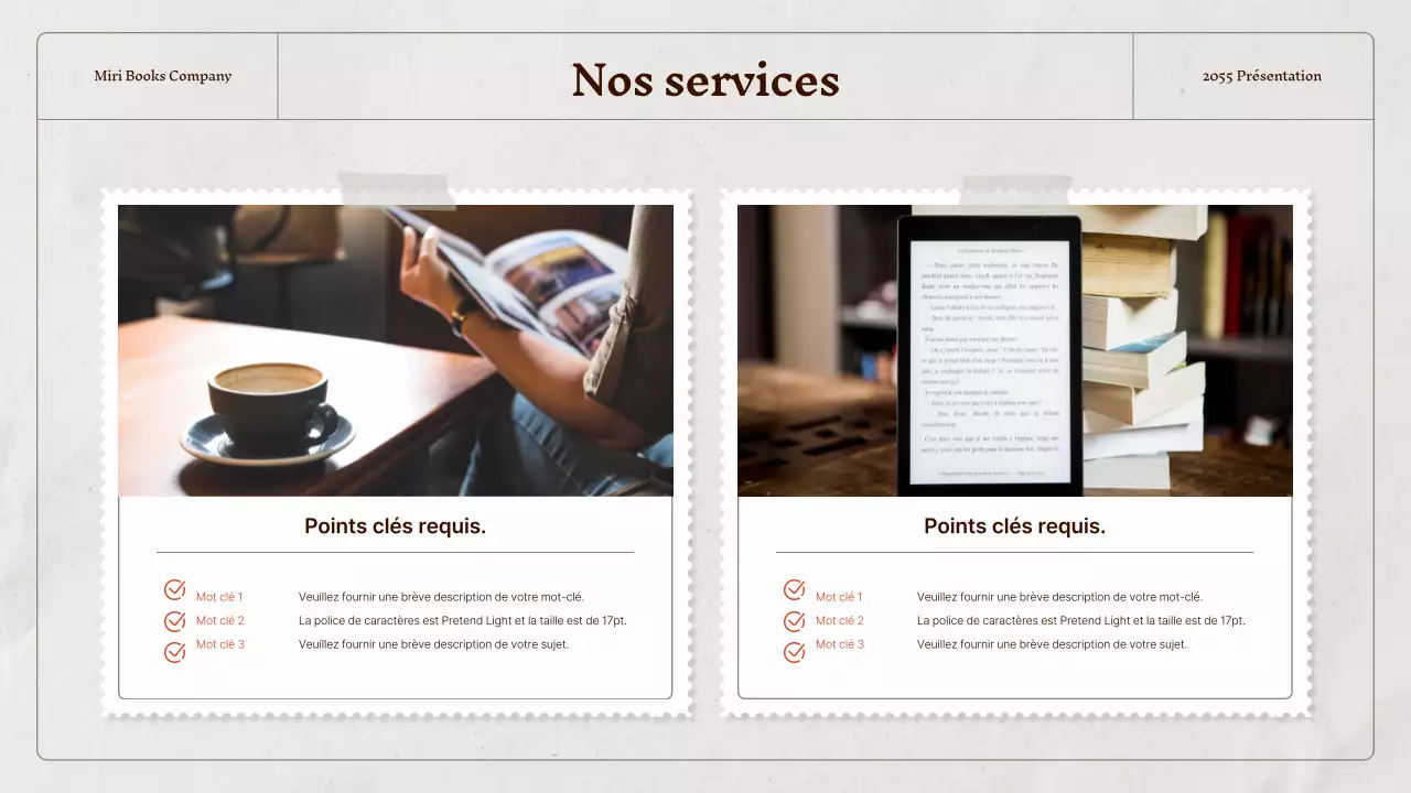 Un profil d'entreprise vintage en beige et gris